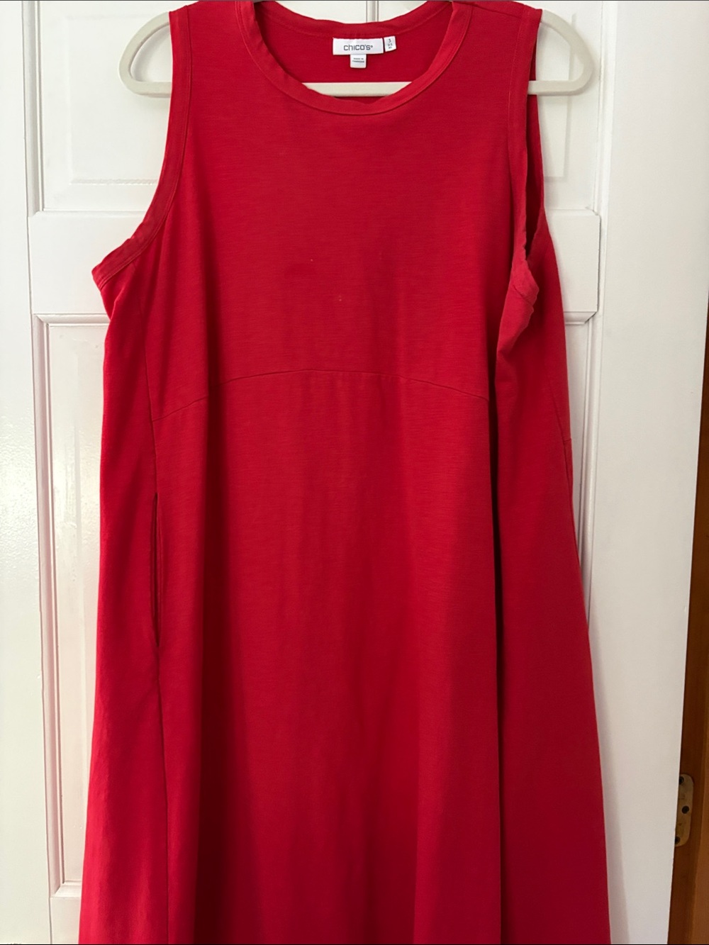 Chico's Red Sleeveless A-Line Maxi Dress